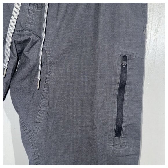 George Mens Drawstring Cargo Pants L 36-38 Charcoal Gray Cotton Spandex Blend El - Picture 4 of 8